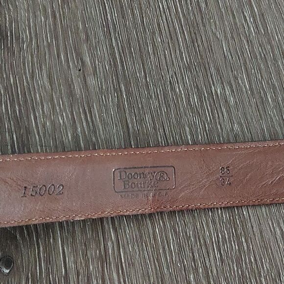 Vintage Dooney & Bourke Brown Leather Belt Solid Brass Buckle Made in USA 34 - Picture 5 of 7